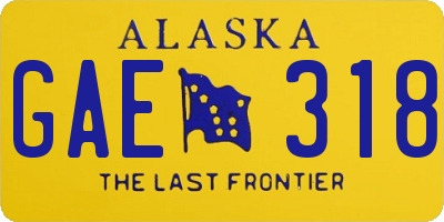 AK license plate GAE318