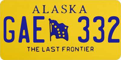 AK license plate GAE332