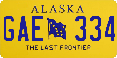 AK license plate GAE334