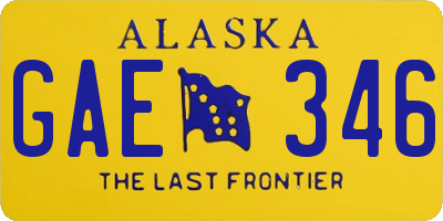 AK license plate GAE346