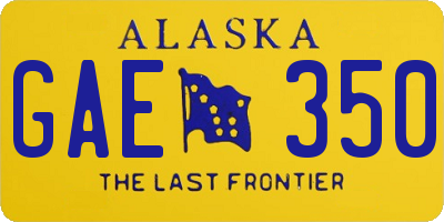 AK license plate GAE350
