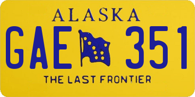 AK license plate GAE351