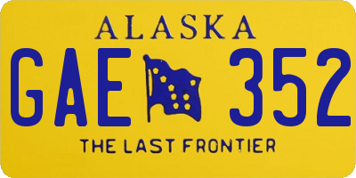 AK license plate GAE352