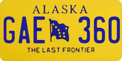 AK license plate GAE360