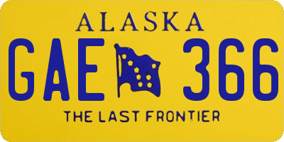 AK license plate GAE366
