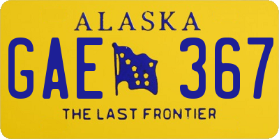 AK license plate GAE367