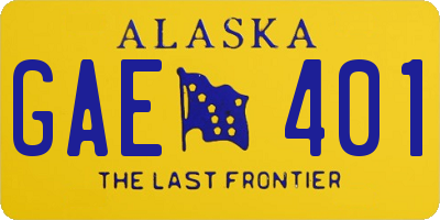 AK license plate GAE401