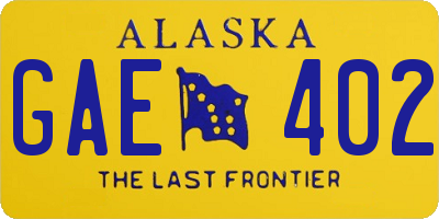 AK license plate GAE402