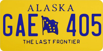 AK license plate GAE405