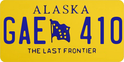 AK license plate GAE410