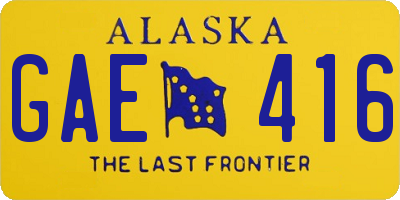 AK license plate GAE416