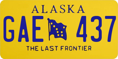 AK license plate GAE437