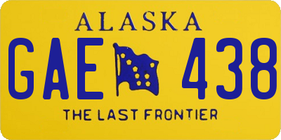 AK license plate GAE438