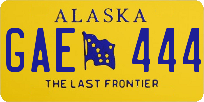 AK license plate GAE444