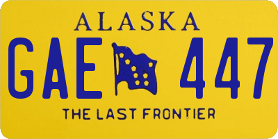 AK license plate GAE447