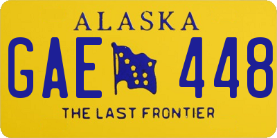 AK license plate GAE448