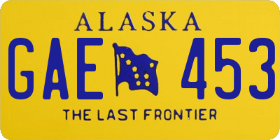 AK license plate GAE453