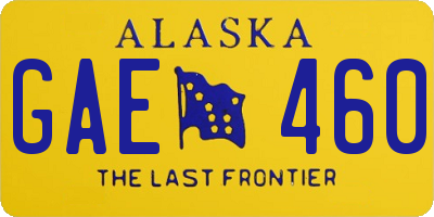 AK license plate GAE460