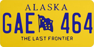 AK license plate GAE464