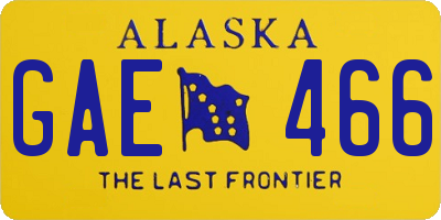 AK license plate GAE466