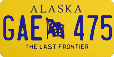 AK license plate GAE475