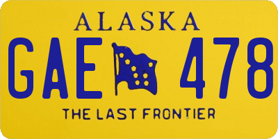 AK license plate GAE478