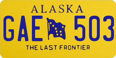 AK license plate GAE503