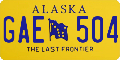 AK license plate GAE504