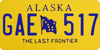 AK license plate GAE517