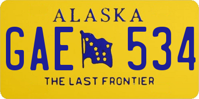 AK license plate GAE534