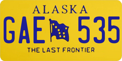AK license plate GAE535