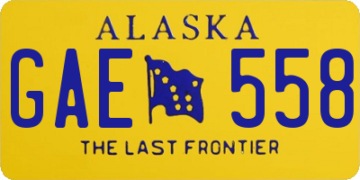 AK license plate GAE558