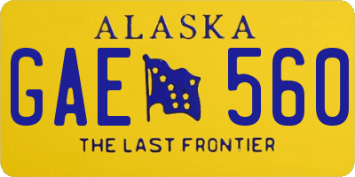 AK license plate GAE560