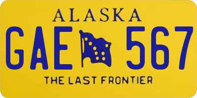 AK license plate GAE567