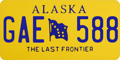 AK license plate GAE588