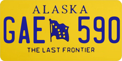 AK license plate GAE590