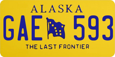 AK license plate GAE593