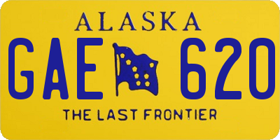 AK license plate GAE620