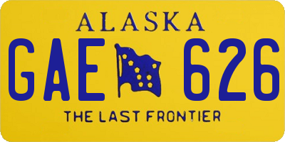AK license plate GAE626
