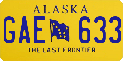 AK license plate GAE633