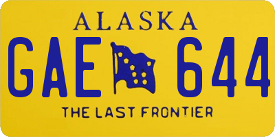AK license plate GAE644