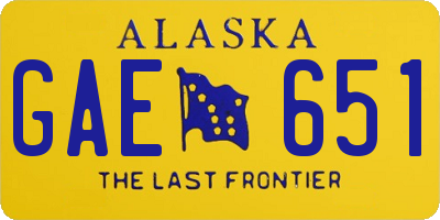 AK license plate GAE651
