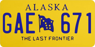 AK license plate GAE671