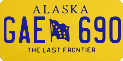 AK license plate GAE690