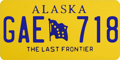 AK license plate GAE718