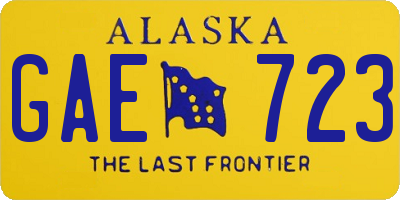 AK license plate GAE723