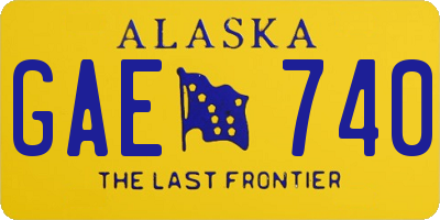 AK license plate GAE740