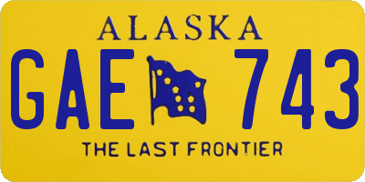 AK license plate GAE743