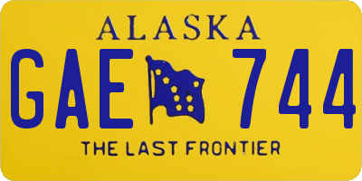 AK license plate GAE744