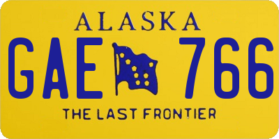 AK license plate GAE766